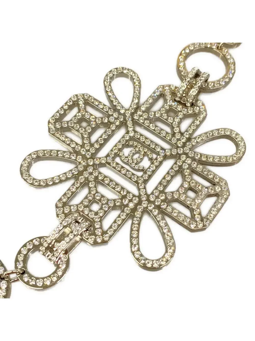 Chanel Silver Hardware Rhinestones Belt #292810C23B
